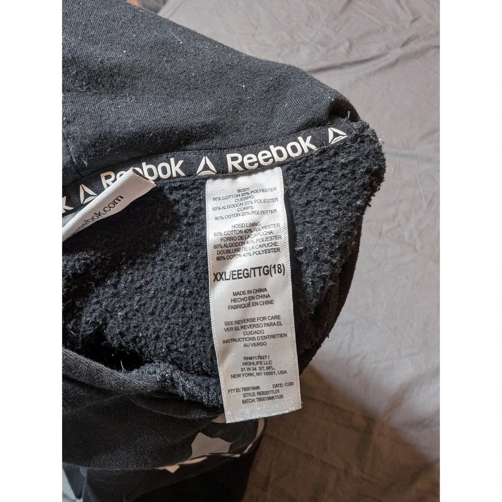 Reebok‎ Boys Hoodie 2XL Youth 18 Long Sleeve Casual Black Polyester Pullover